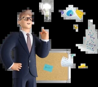 man thinking about technology icon