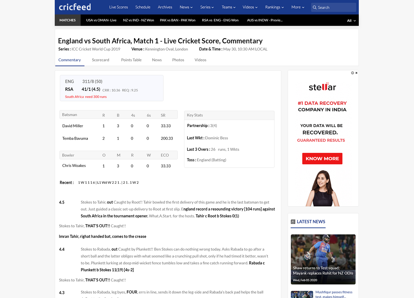 cricfedd live cricket score