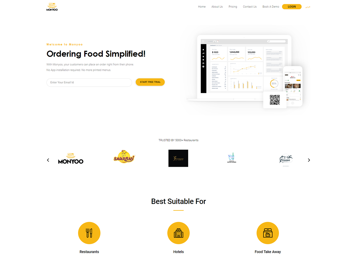 select food menu by scanning a QR code